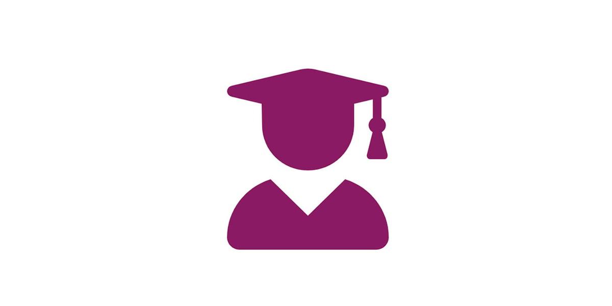 Icon of a student with a graduation cap